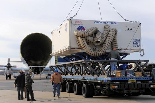 Orion Heat Shield Transported by Super Guppy to KSC