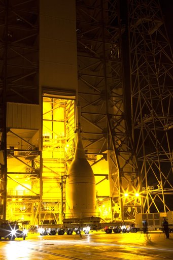 Orion at SLC-37 Service Structure