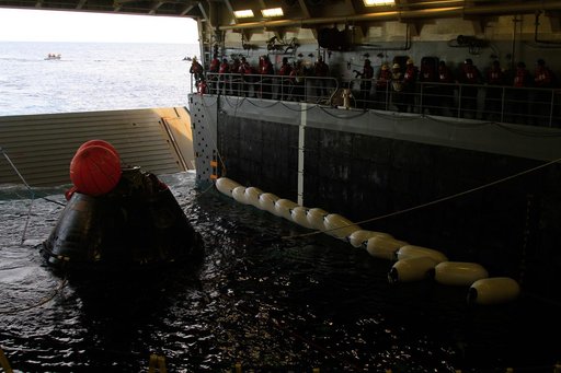 Orion in the Well Deck of USS Anchorage