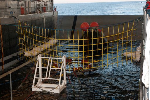 Orion in the Well Deck of USS Anchorage