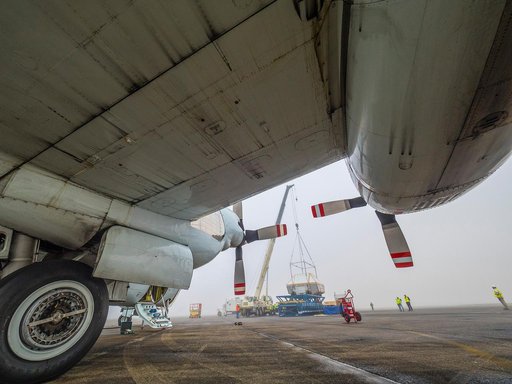Orion is loaded on Super Guppy