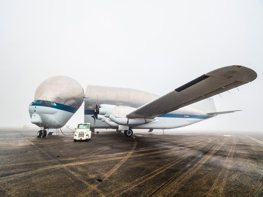 Orion is loaded on Super Guppy