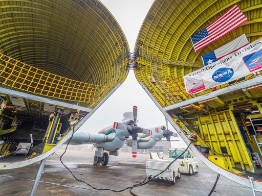 Orion is loaded on Super Guppy