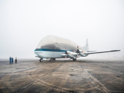 Orion is loaded on Super Guppy