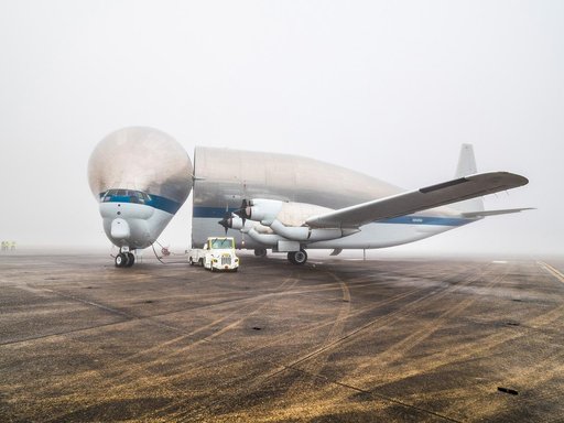 Orion is loaded on Super Guppy