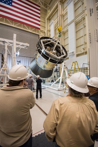 Orion Test Hardware in Position for Solar Array Test