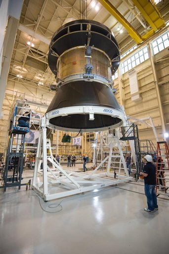 Orion Test Hardware in Position for Solar Array Test