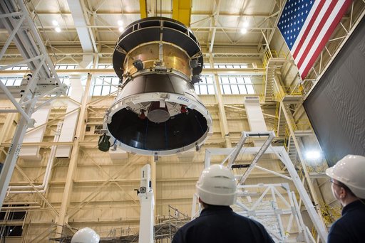 Orion Test Hardware in Position for Solar Array Test