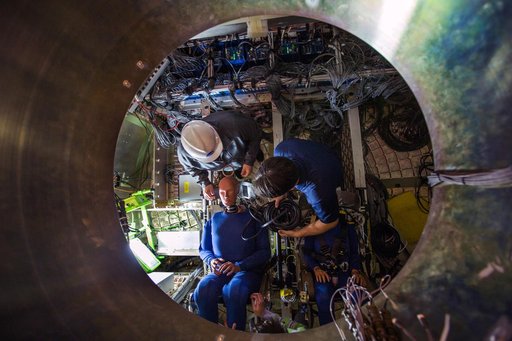Test dummies installed for water impact tests