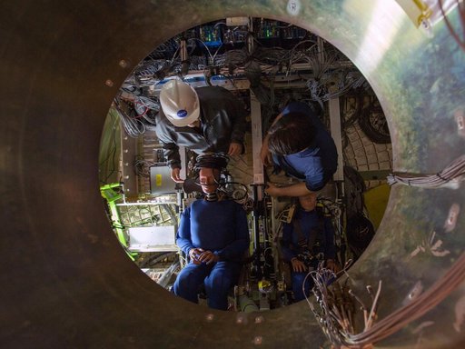 Test dummies installed for water impact tests