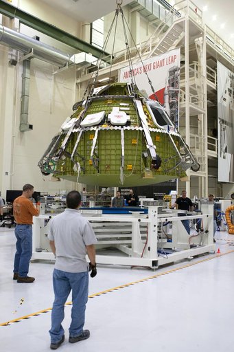 Orion EM-1 Lift & Mate to Test Stand