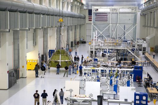 Orion EM-1 Lift & Mate to Test Stand