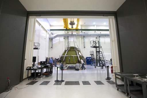 Orion EM-1 Lift & Mate to Test Stand