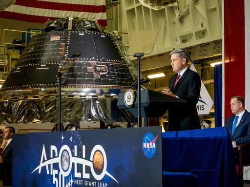 Vice President Unveils NASA Spacecraft for Artemis 1 Lunar Missi