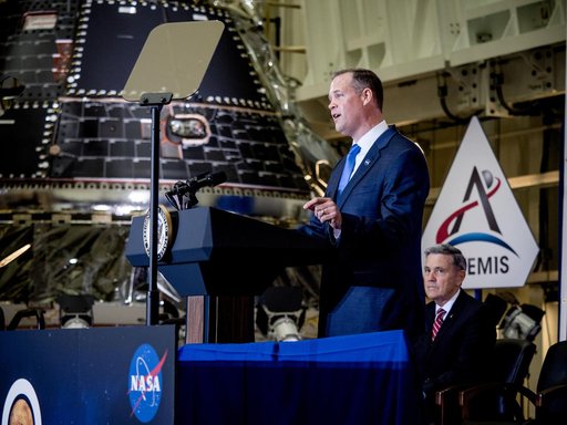 Vice President Unveils NASA Spacecraft for Artemis 1 Lunar Missi