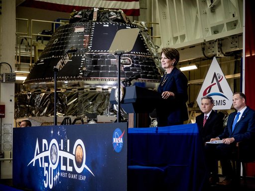 Vice President Unveils NASA Spacecraft for Artemis 1 Lunar Missi