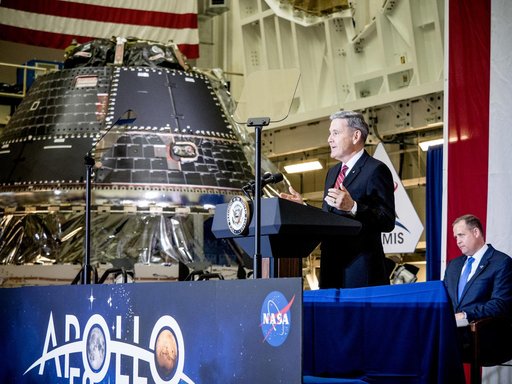 Vice President Unveils NASA Spacecraft for Artemis 1 Lunar Missi