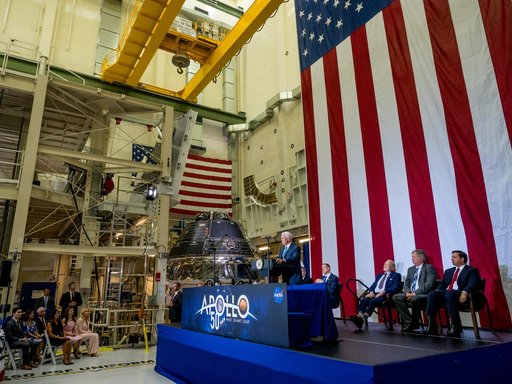 Vice President Unveils NASA Spacecraft for Artemis 1 Lunar Missi