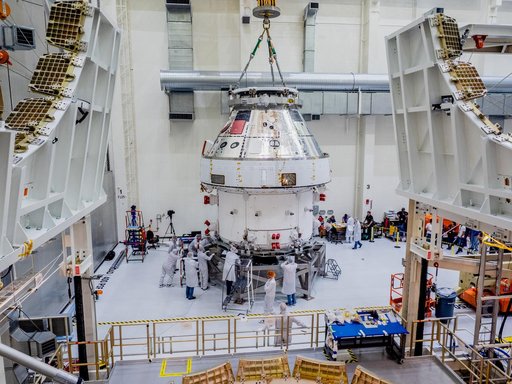 Orion Moved from Assembly Stand Ahead of Shipment to Ohio for Te