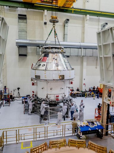 Orion Moved from Assembly Stand Ahead of Shipment to Ohio for Te