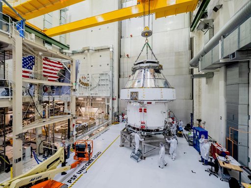 Orion Moved from Assembly Stand Ahead of Shipment to Ohio for Te