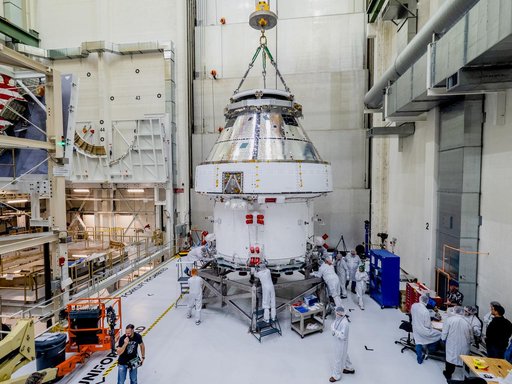 Orion Moved from Assembly Stand Ahead of Shipment to Ohio for Te