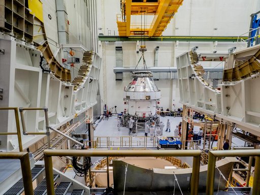 Orion Moved from Assembly Stand Ahead of Shipment to Ohio for Te