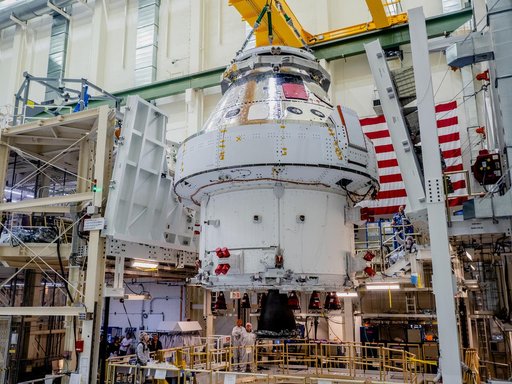Orion Moved from Assembly Stand Ahead of Shipment to Ohio for Te