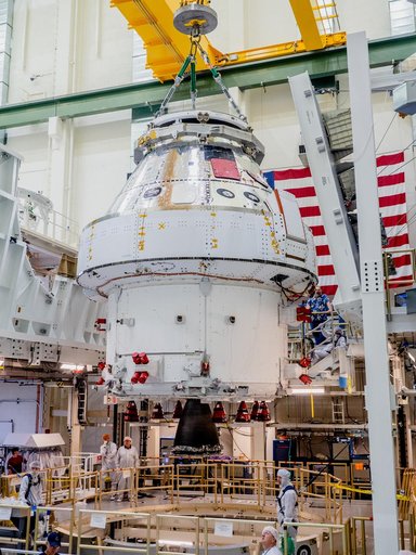 Orion Moved from Assembly Stand Ahead of Shipment to Ohio for Te