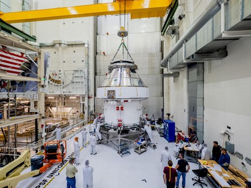 Orion Moved from Assembly Stand Ahead of Shipment to Ohio for Te
