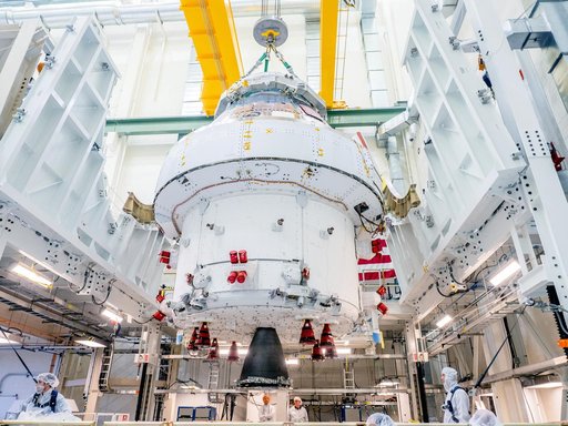 Orion Moved from Assembly Stand Ahead of Shipment to Ohio for Te