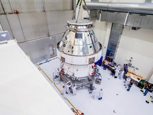 Orion Moved from Assembly Stand Ahead of Shipment to Ohio for Te