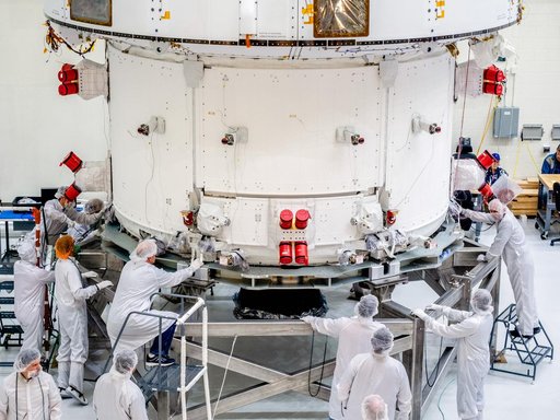 Orion Moved from Assembly Stand Ahead of Shipment to Ohio for Te