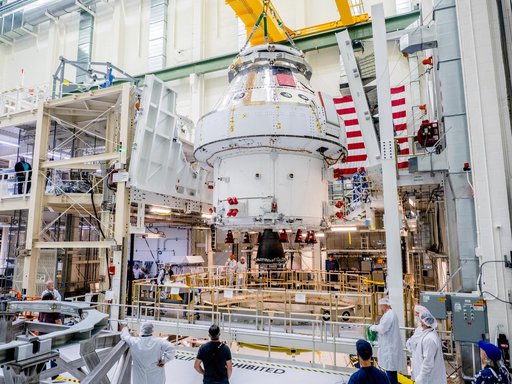 Orion Moved from Assembly Stand Ahead of Shipment to Ohio for Te