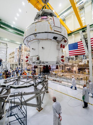 Orion Moved from Assembly Stand Ahead of Shipment to Ohio for Te