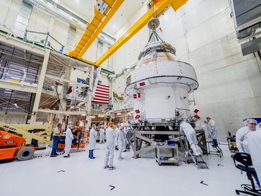 Orion Moved from Assembly Stand Ahead of Shipment to Ohio for Te