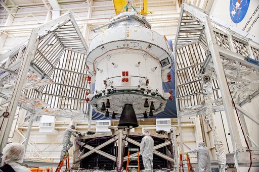 Orion Spacecraft for Artemis I Prepared for Thermal Test at NASA