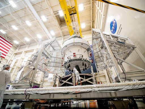 Orion Spacecraft for Artemis I Prepared for Thermal Test at NASA
