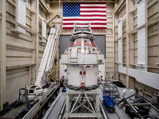 Orion Spacecraft for Artemis I Prepared for Thermal Test at NASA