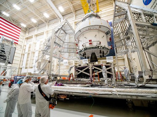 Orion Spacecraft for Artemis I Prepared for Thermal Test at NASA