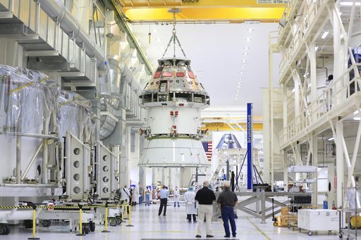 Orion Spacecraft Adapter (SA) Cone Install
