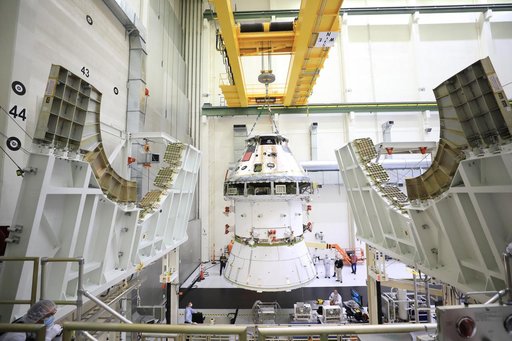 Orion Spacecraft Adapter (SA) Cone Install
