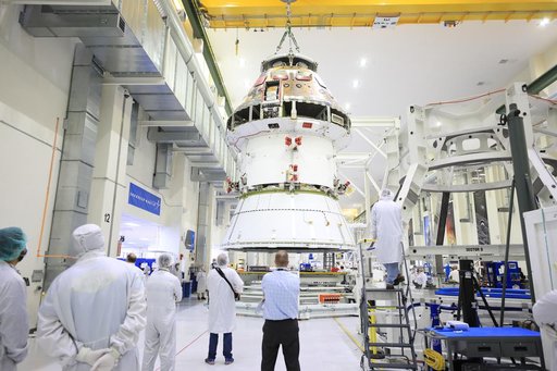 Orion Spacecraft Adapter (SA) Cone Install