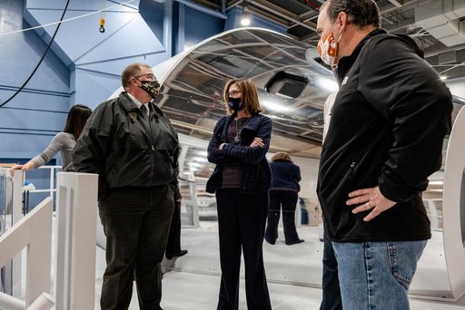 Orion Program Manager Cathy Koerner, visits the Orion Mission Si