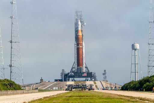 Artemis I on the launch pad