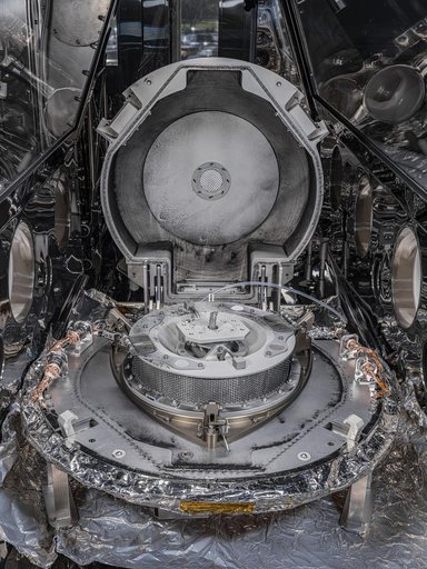 OSIRIS-REx sample canister with lid open