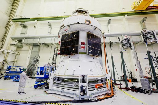 Artemis II Orion Solar Array Wings Installed