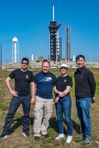 NASA’s SpaceX Crew-11 members for a portrait during a training session