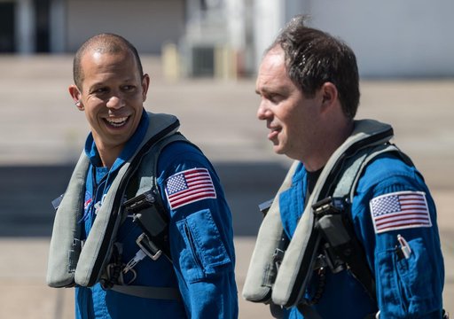NASA astronaut Chris Williams and T-38 pilot John Gustine