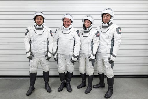 The crew of NASA’s SpaceX Crew-11 mission train for their upcoming trip